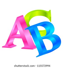 Vector 3d icon of colorful ABC