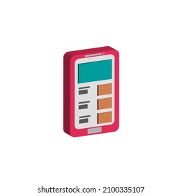 Vector 3D icon handphone, view of media social online video and music