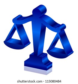 Vector 3d icon of justice scales