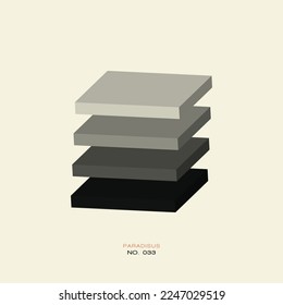 Icono del vector 3D. Logo 3D minimalista. Elegante etiqueta de logo. Formas geométricas. Resumen de la ilustración del vector