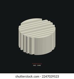 Vector 3D icon. Minimalistic 3D logo. Elegant logo label. Geometric shapes. Abstract art. Vector illustration