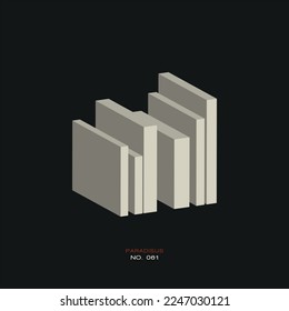 3D-Vektorsymbol. Minimalistisches 3D-Logo. Elegantes Logo-Label. Geometrische Formen. Abstrakte Kunst. Vektorgrafik