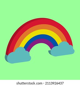 Vector 3d icon rainbow and cloud after rain, Best for your decoration property images