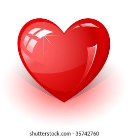 vector 3d icon of red heart