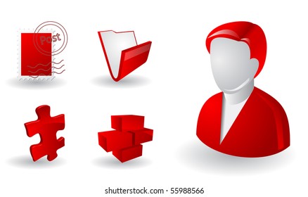 Vector 3d icon set