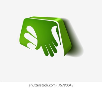 vector 3d icon of shaking hands design.