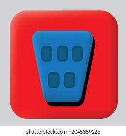 Icono vector 3d con signo de carro de la compra