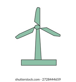 Vector Icono 3D de turbina eólica para energía verde renovable