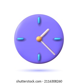 Vector 3d icons in a minimalistic style for the interface of applications and web pages. Ui design. Deadline clock concept.