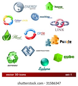 vector 3d icons (set 1) Please visit my portfolio to see similar!