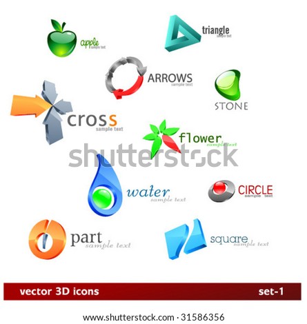 vector 3d icons (set 2) Please visit my portfolio to see similar!