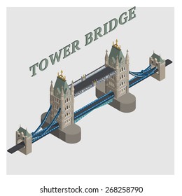 Vector 3d Illustrated Tower Bridge London England