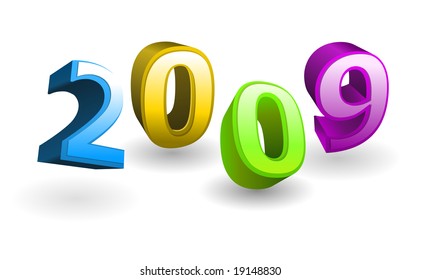 Vector 3d illustration - 2009 year