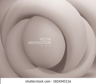 Vector 3d illustration. Abstract background with Volumetric Abstract Shapes in pastel colors. Modern Concept.Template  for Cover or Poster or Banner