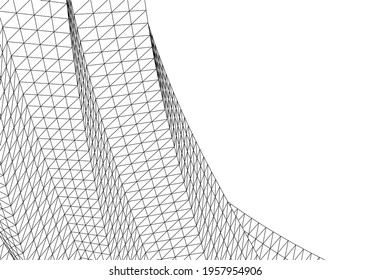 vector 3d illustration of abstract modern architecture