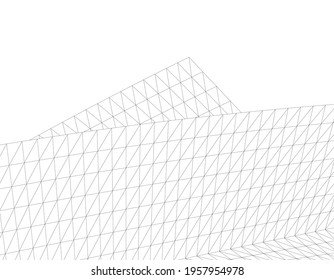 vector 3d illustration of abstract modern architecture