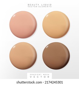 Ilustración vectorial 3D Belleza o Paleta líquida de cosméticos para productos de base, corrector, congelador o crema.