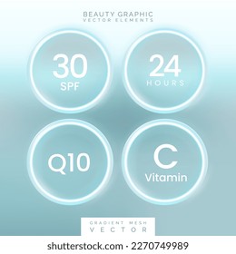 Vector 3D Illustration Beauty, Health Care or Cosmetics Cell or Molecule Ingredients Icon for Beauty, Cosmetics and Skin Care Graphics.