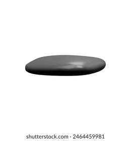 Vector 3D illustration of a black realistic stone podium with a textured surface, ideal for displaying products and natural design elements. Isolated background.