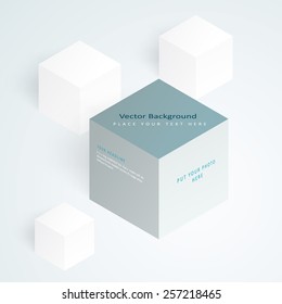 Vector 3d illustration cubes, design with perspective effect