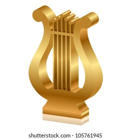 Vector 3d illustration of golden lyre