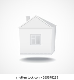 Vector 3d illustration of house model with shadow below