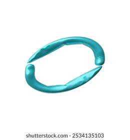 Vector 3d illustration with the image of an abstract inflated figure in the style of Y2K retro futurism. Bright, blue element on an isolated white background. children's cartoon style. Rendering.