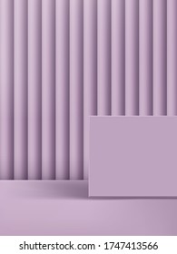 Vector 3D illustration Minimal Monochrome Pastel Purple Platform & Background.