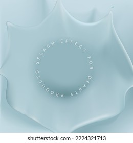 Vector 3D Illustration Minimalist Abstract Beauty or Cosmetics Liquid, cream, foundation or shampoo Drops Poster, Book Cover or Advertisement Background. Light Blue.	