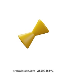 Vector 3D illustration showing cartoon geometric shape, yellow color, on isolated background. This abstract decorative shape creates a unique design element in retro U2K style.