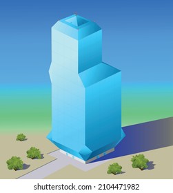 Vector 3d illustration skyscraper design project 
