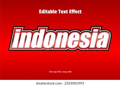 vector 3D Indonesian text on Red background

