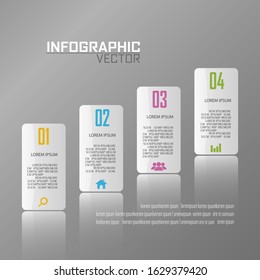 Vector 3D infographic template 4 step for business.