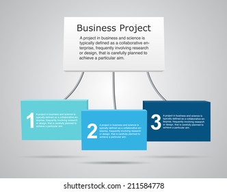 Vector 3D infographic. Template for diagram, graph, presentation and chart. Business concept with 3 options, parts, steps or processes. Abstract background.