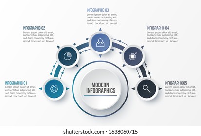 Vector 3D infographic template for presentation. Business data visualization. Abstract elements. Creative concept for infographic.