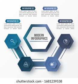 Vector 3D infographic template for presentation. Business data visualization. Abstract elements. Creative concept for infographic.