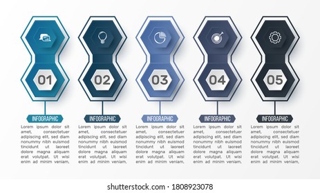 Vector 3D infographic template for presentation. Business data visualization. Abstract elements. Creative concept for infographic.