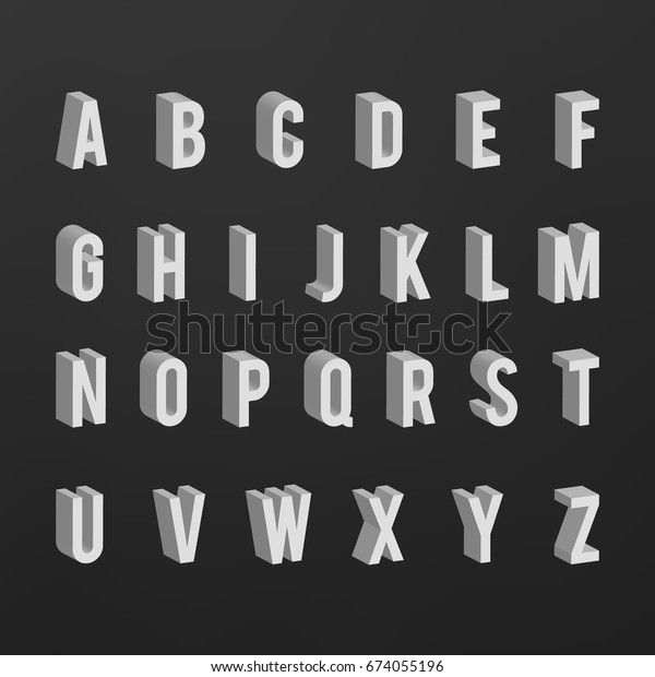 Vector 3d Isometric Alphabet Letter Geometric Stock Vector (Royalty ...