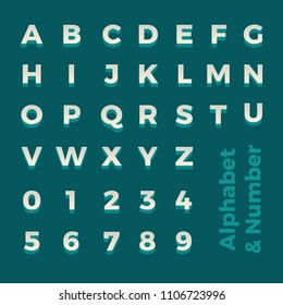Vector 3d isometric alphabet and number. For design layout graphic or website banner content.