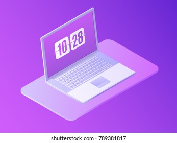 Vector 3d isometric laptop