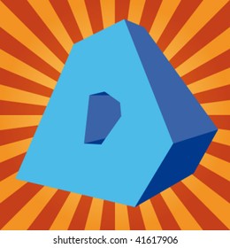 vector 3d letter "D" on disco background