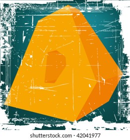 vector 3d letter "D" on GRUNGE background