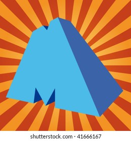 vector 3d letter "M" on disco background