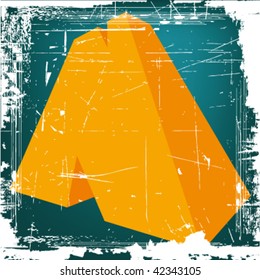 vector 3d letter "N" on GRUNGE background