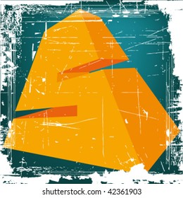 vector 3d letter "S" on GRUNGE background