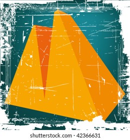 vector 3d letter "V" on GRUNGE background