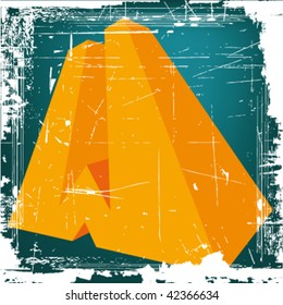 vector 3d letter "W" on GRUNGE background