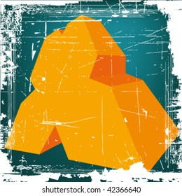 vector 3d letter "X" on GRUNGE background