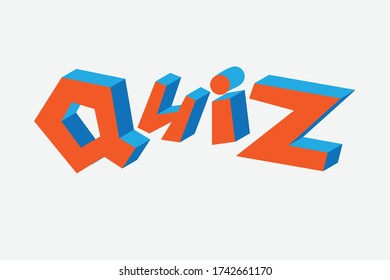 Grabación vectorial 3d para el logotipo del juego de preguntas y respuestas. Para fondo, etiqueta, afiche.