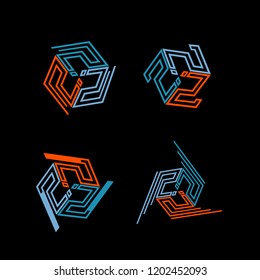 vector 3d letters and balls, concept letters with shiny and sharp color combinations, cool logo for industries and businesses that are evolving into the future